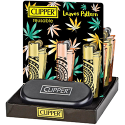 Clipper Leaves Pattern Lighter With Gift Box 